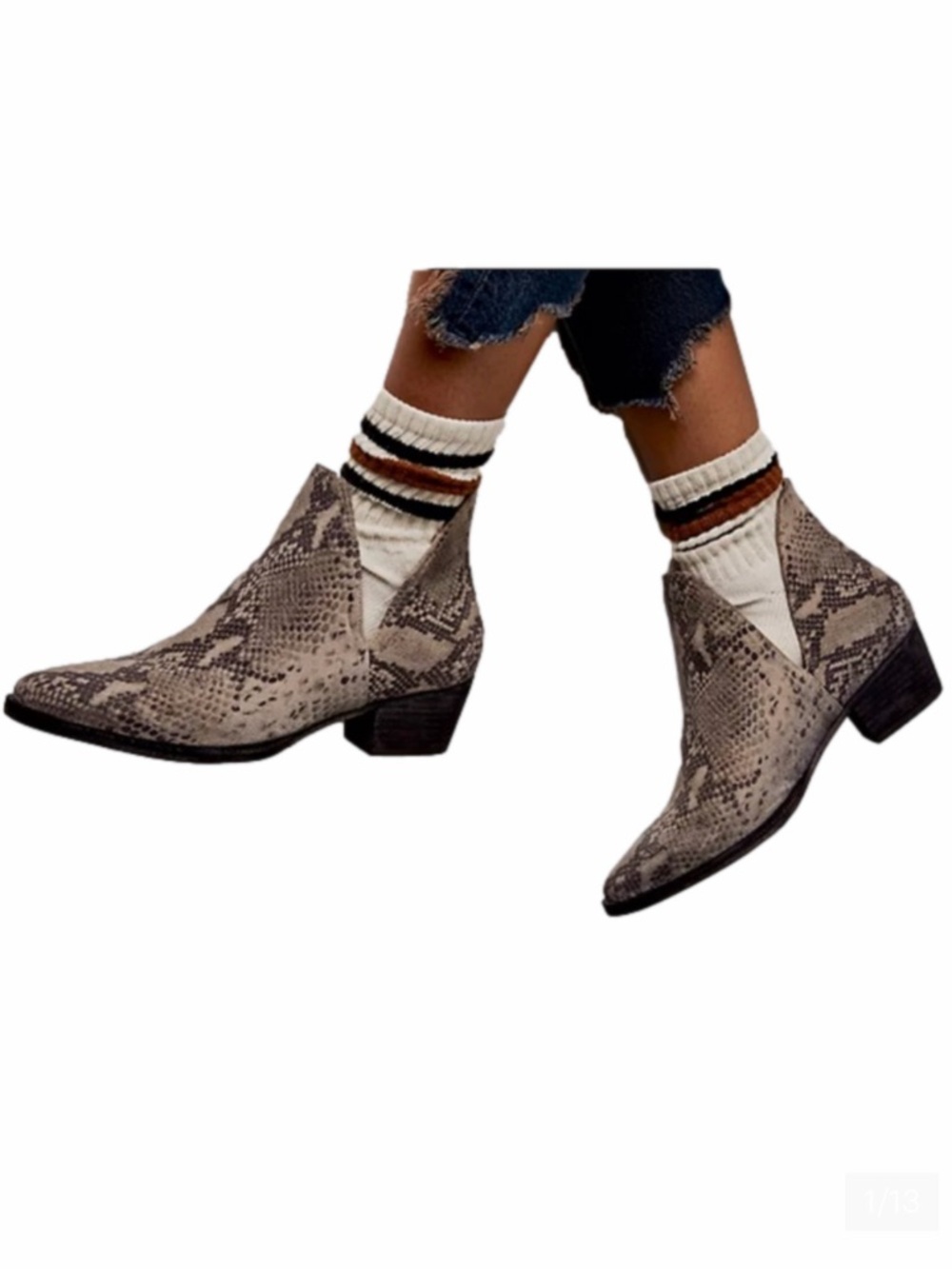 Free People Animal Charm Double V Boots Size 7.5 EU 38 Ankle Booties NEW Womens